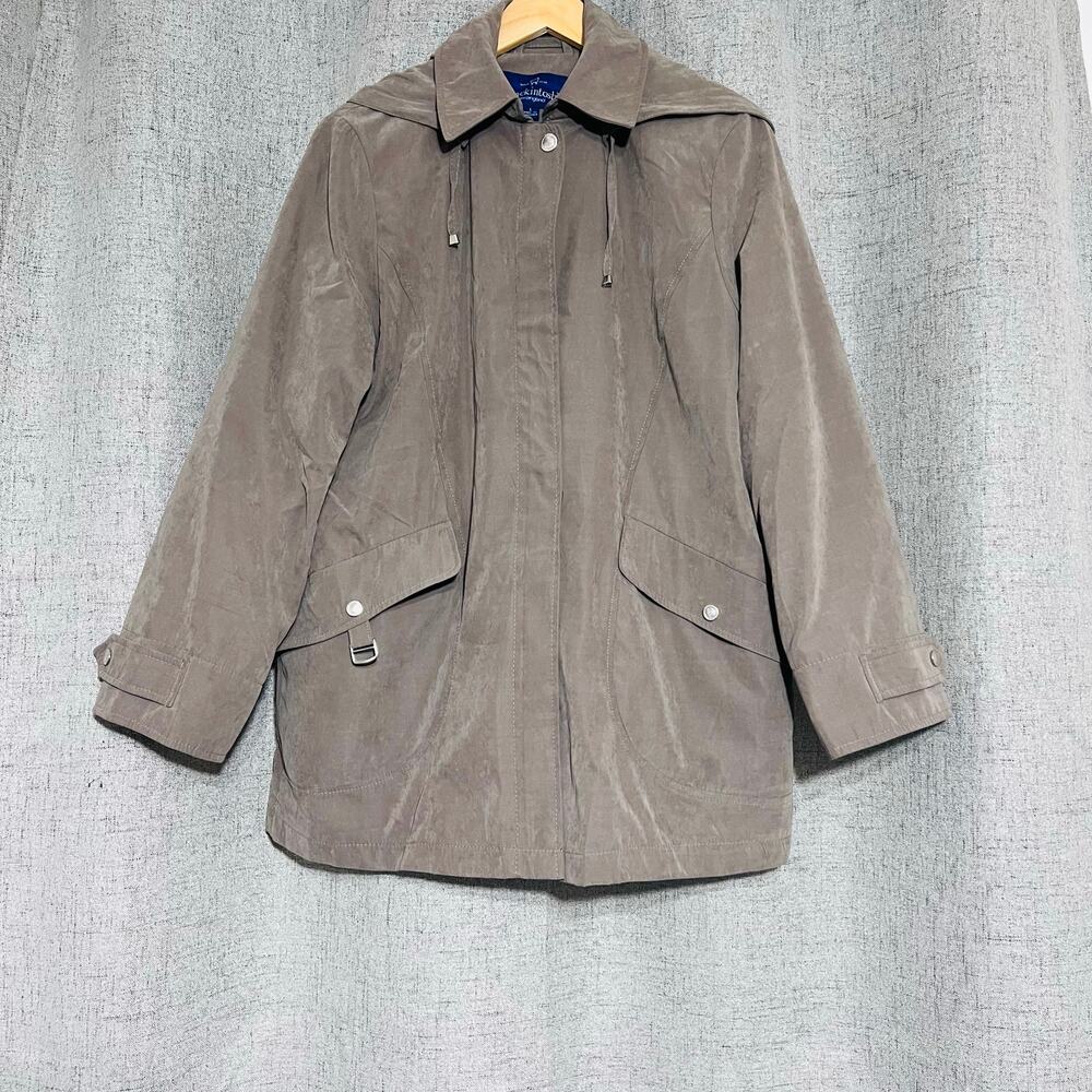 Mackintosh New England Jacket Women Large Sage Green Faux Suede Lightweight